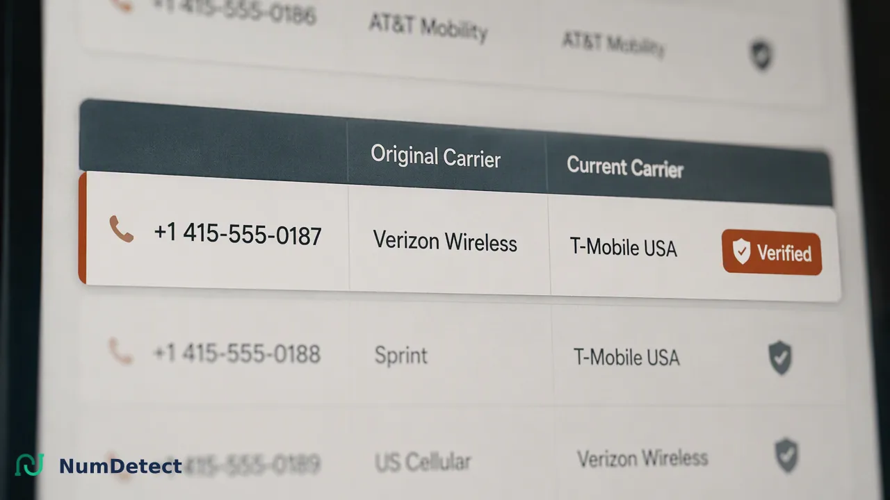 NumDetect workflow illustration for Standard vs. Current Carrier Lookup: How to Optimize Your SMS Routing and Costs